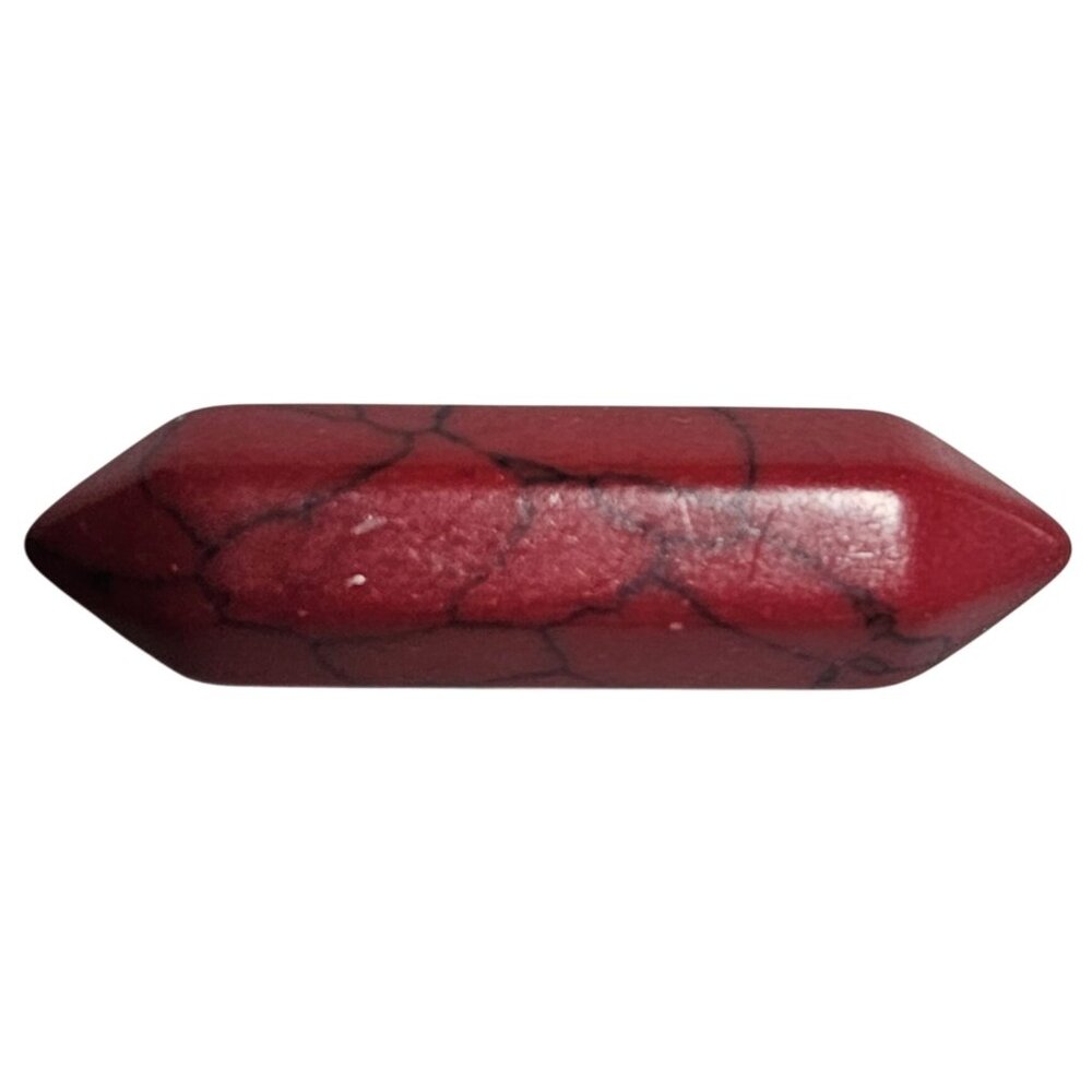 Red Howlite Double Terminated Healing Crystal Gemstone Wand Spiritual Natural